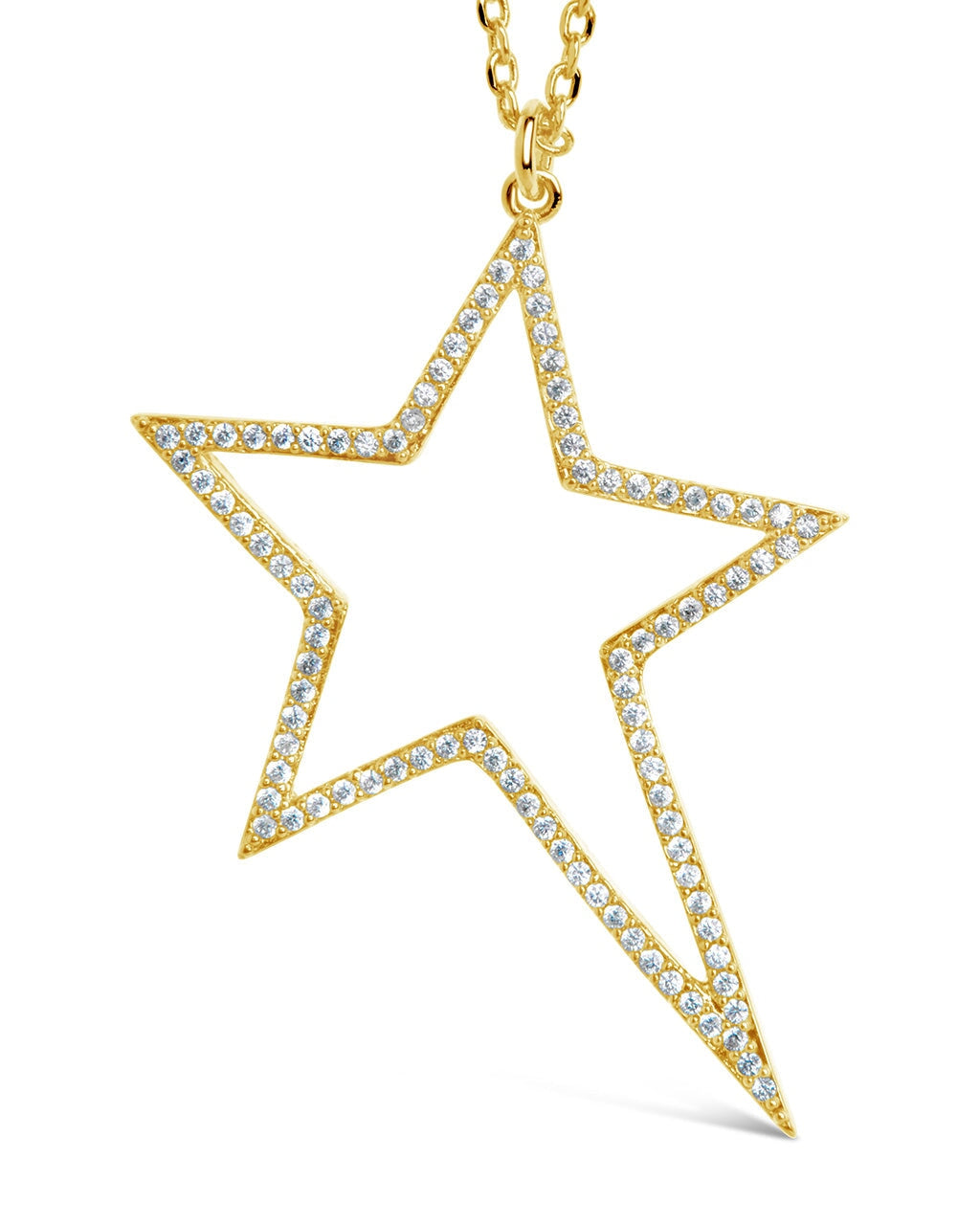 Statement CZ Star Outline Necklace