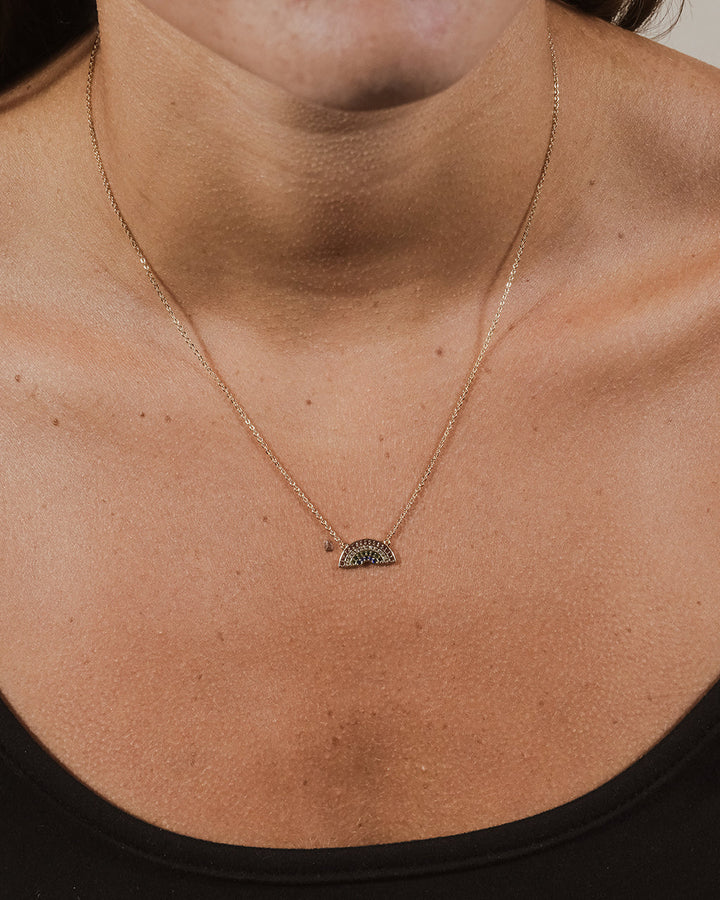 Rainbow CZ Pendant Necklace