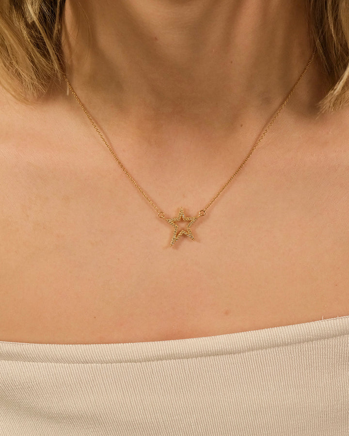 Sterling Silver CZ Star Necklace