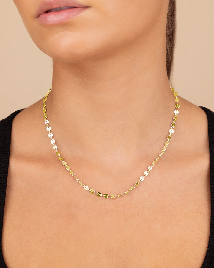 Mini Round Disk Chain Necklace