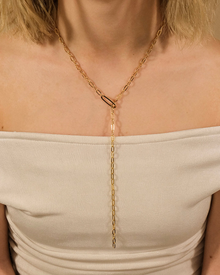 Chain Link Lariat Necklace