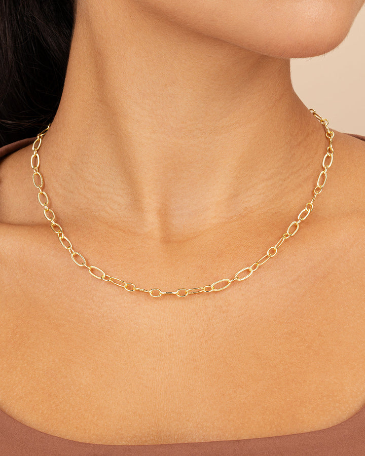 Textured Oval Link Chain