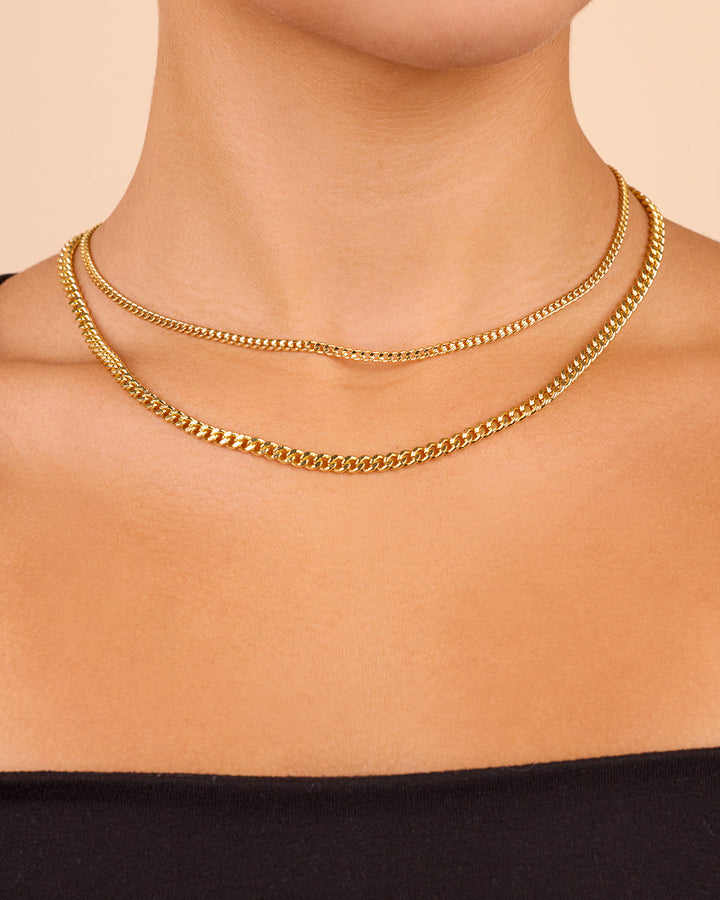 Everyday Layered Curb Chain Necklace