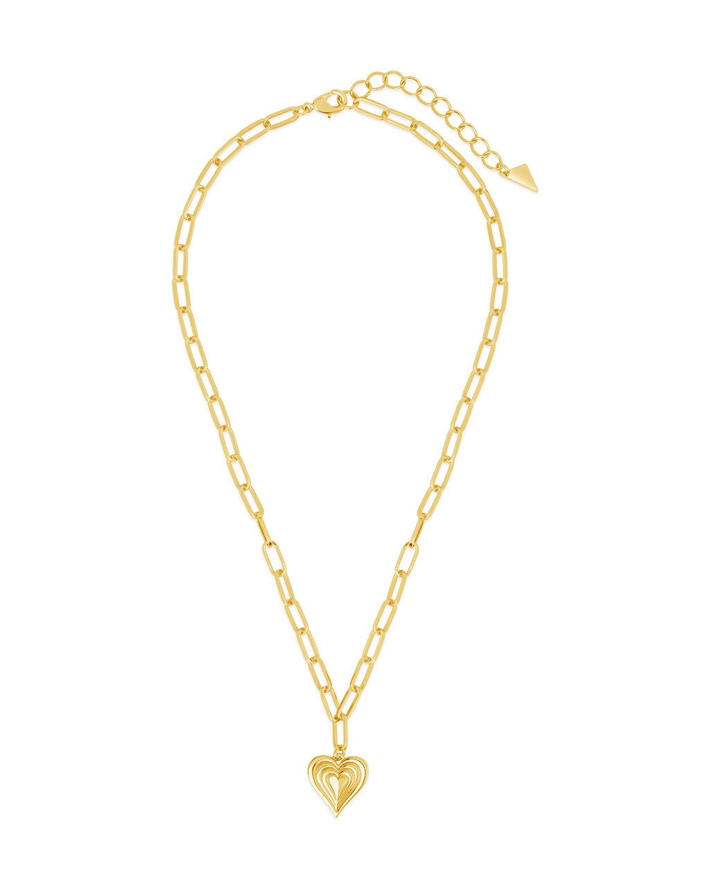 Paperclip Beating Heart Pendant Necklace