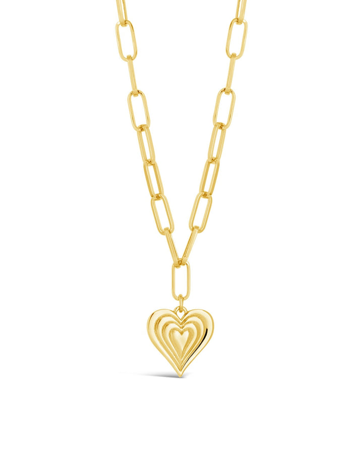 Paperclip Beating Heart Pendant Necklace
