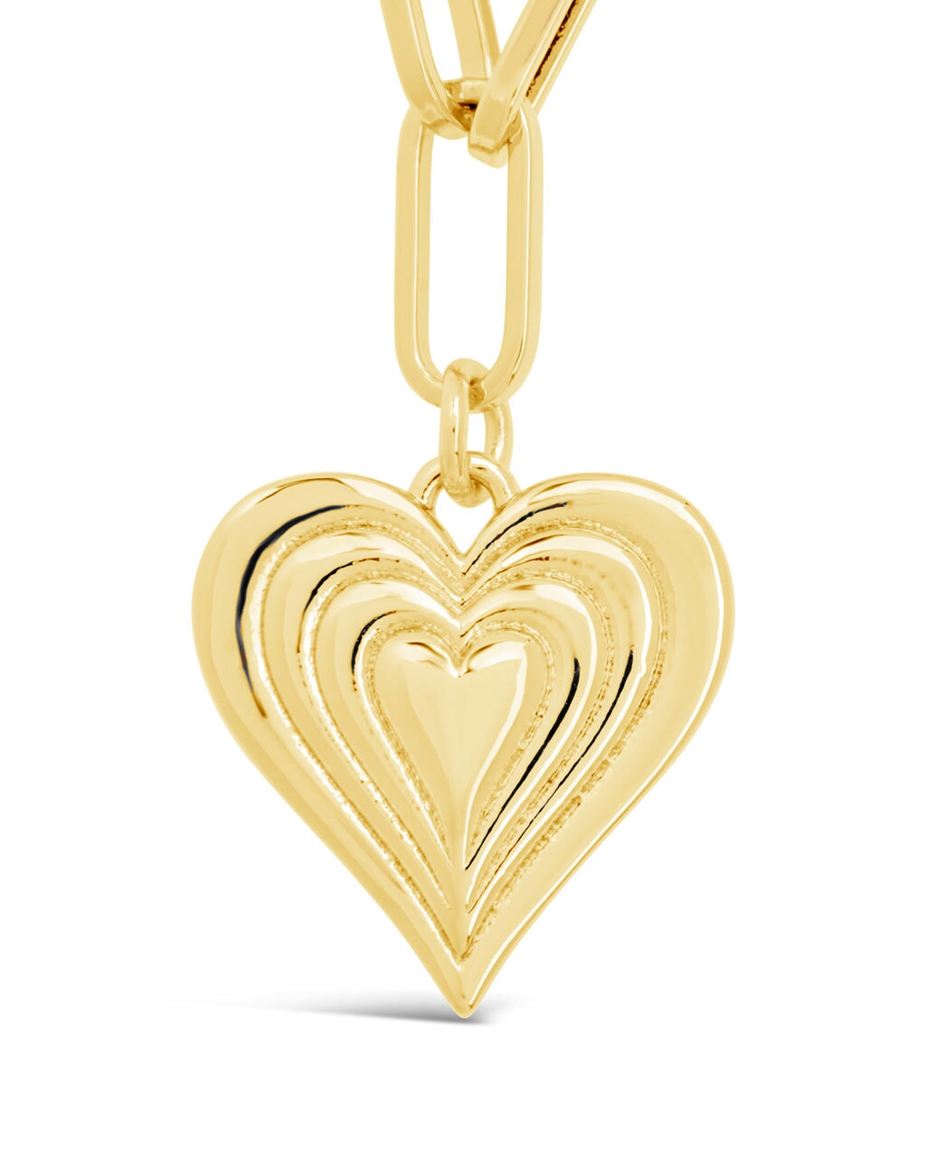 Paperclip Beating Heart Pendant Necklace