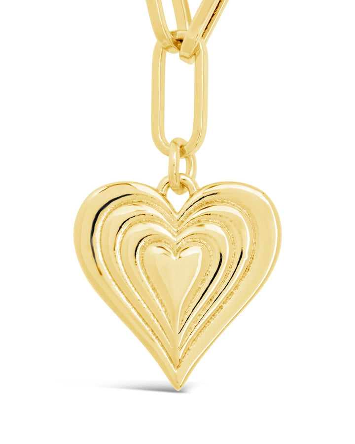 Paperclip Beating Heart Pendant Necklace