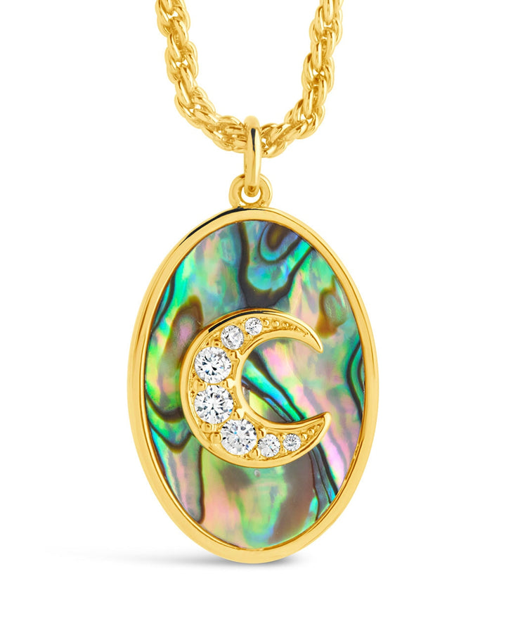 Carrie CZ & Abalone Night Sky Pendant Necklace
