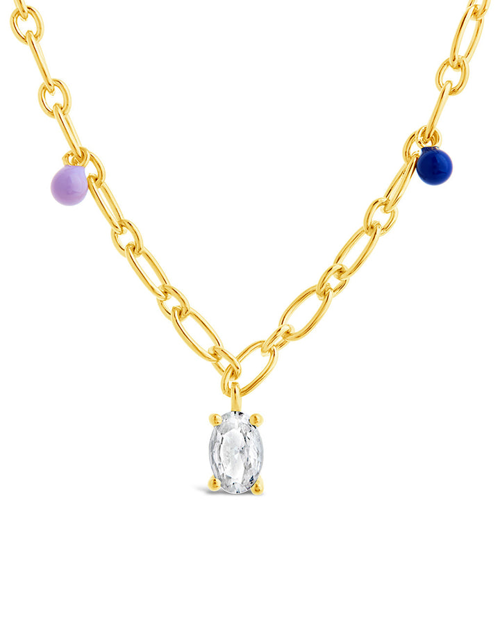 Ula CZ & Enamel Charm Necklace