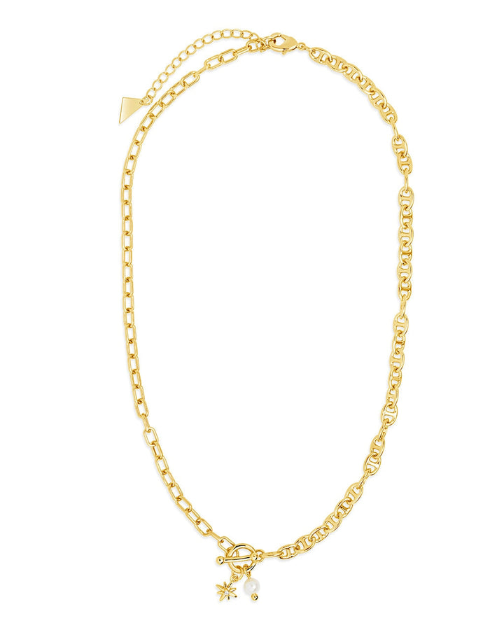 Ava Pearl & Burst Toggle Chain Necklace