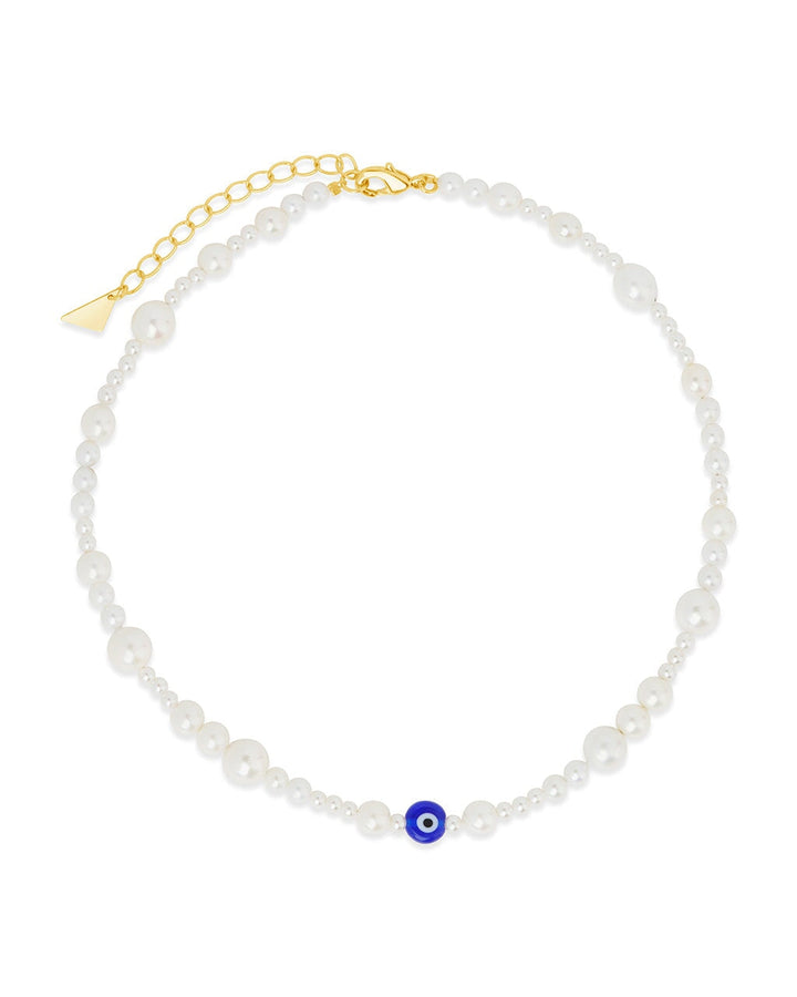 Sibyl Evil Eye & Pearl Choker Necklace