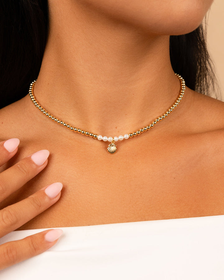 Marjorie Pearl & Shell Pendant Necklace