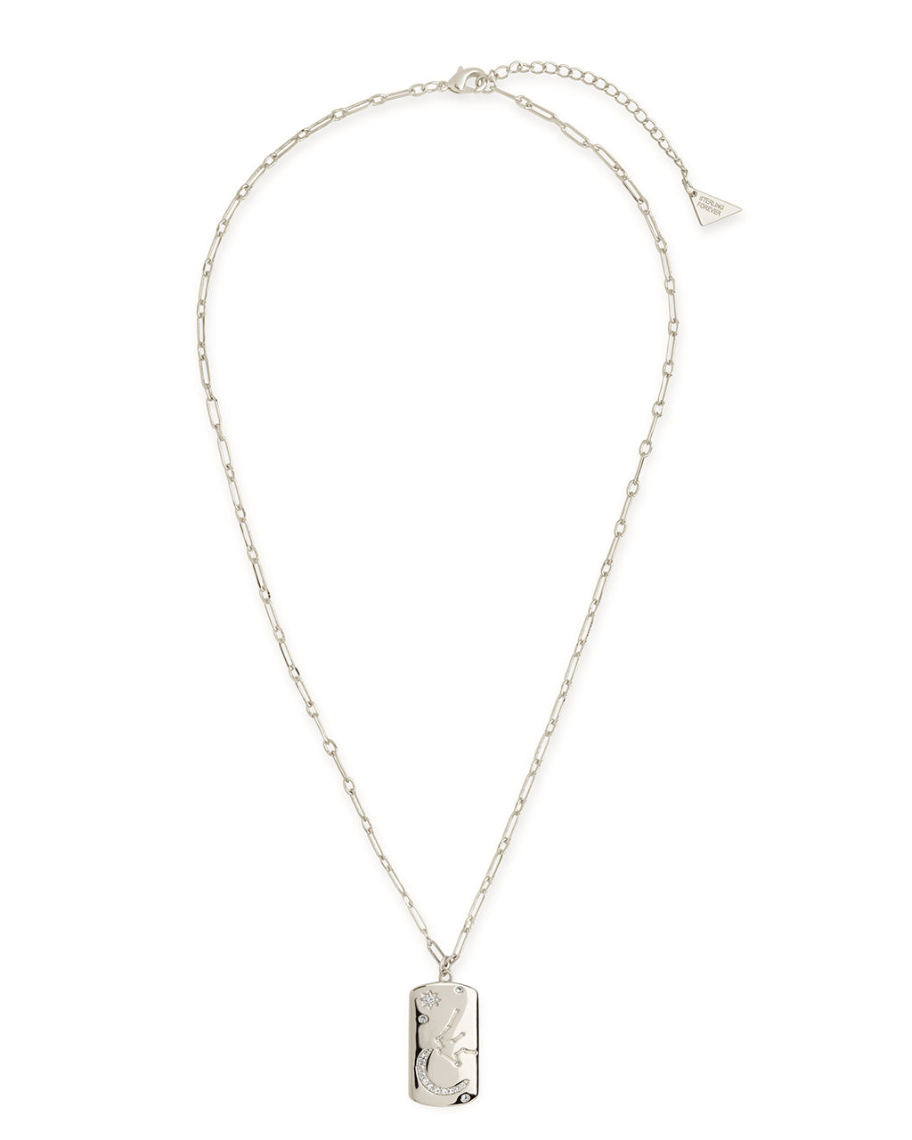 CZ Constellation Dog Tag Pendant Necklace