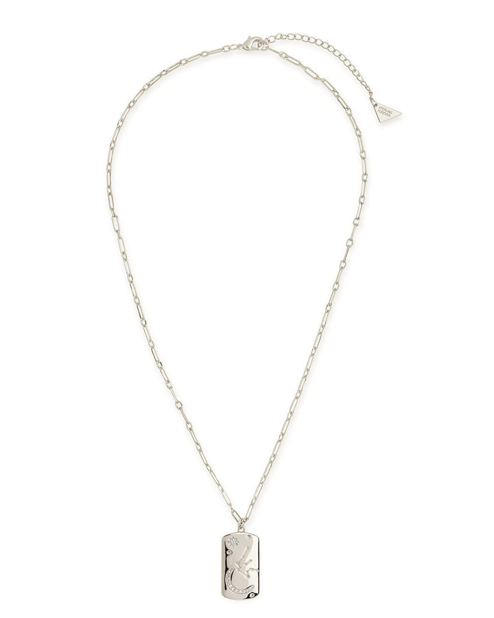 CZ Constellation Dog Tag Pendant Necklace