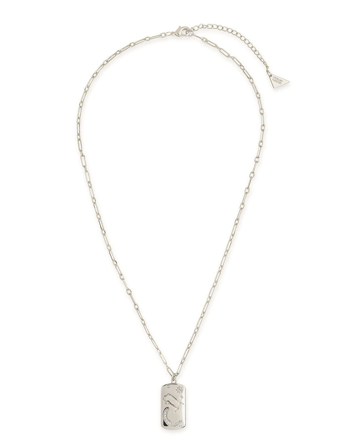 CZ Constellation Dog Tag Pendant Necklace