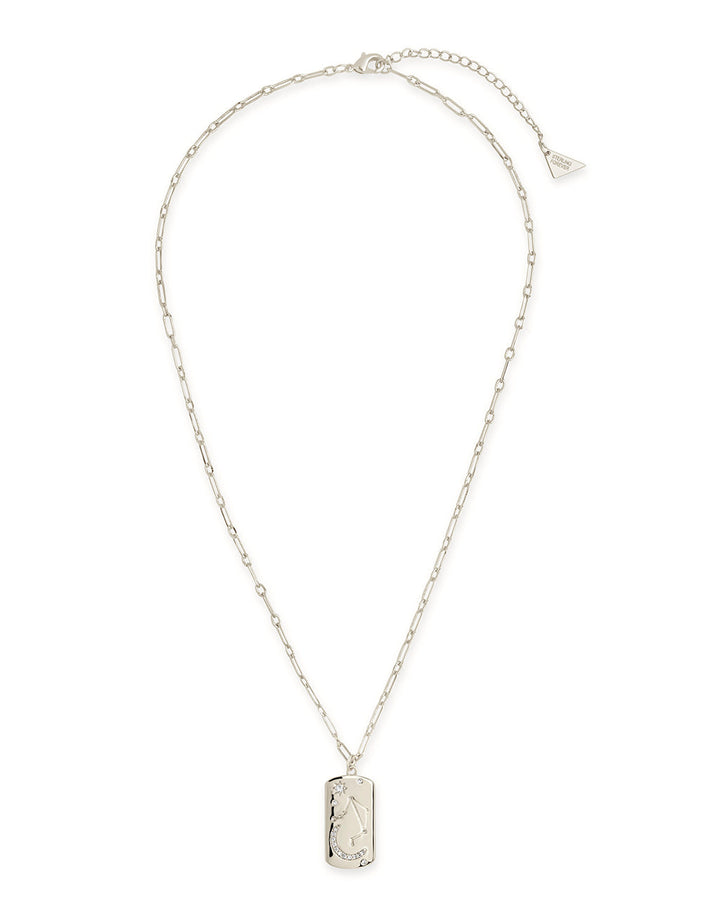 CZ Constellation Dog Tag Pendant Necklace