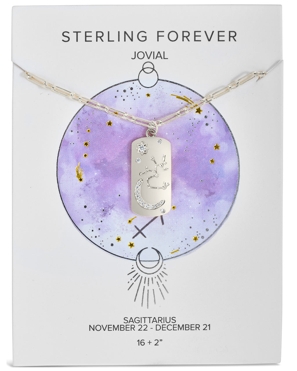 CZ Constellation Dog Tag Pendant Necklace