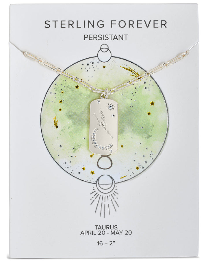 CZ Constellation Dog Tag Pendant Necklace