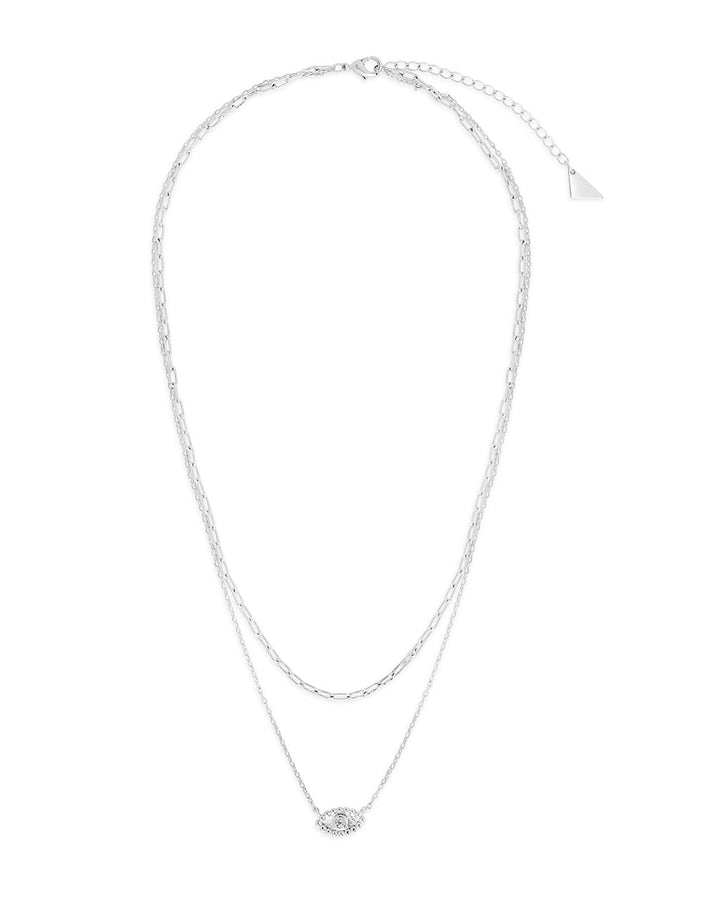 Maya CZ Evil Eye Layered Necklace