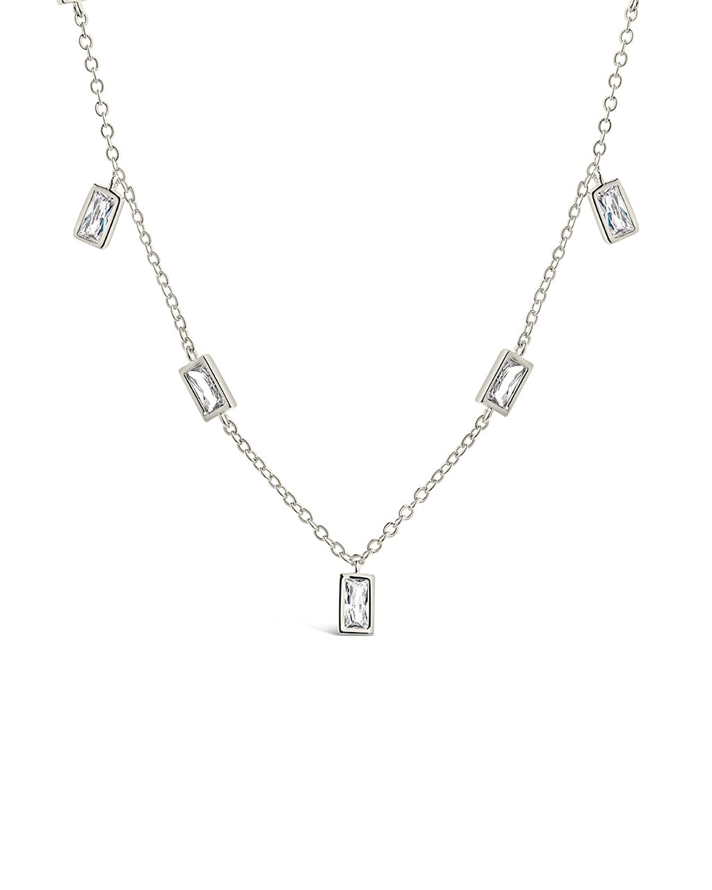 Tori Stationed Bezel CZ Charm Necklace