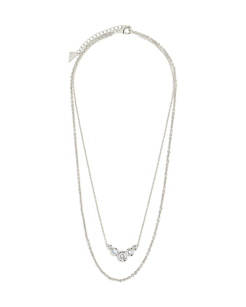 Eileen CZ Bezel Layered Chain Necklace