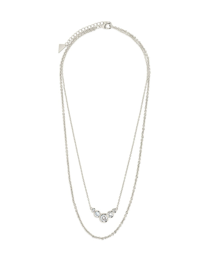 Eileen CZ Bezel Layered Chain Necklace