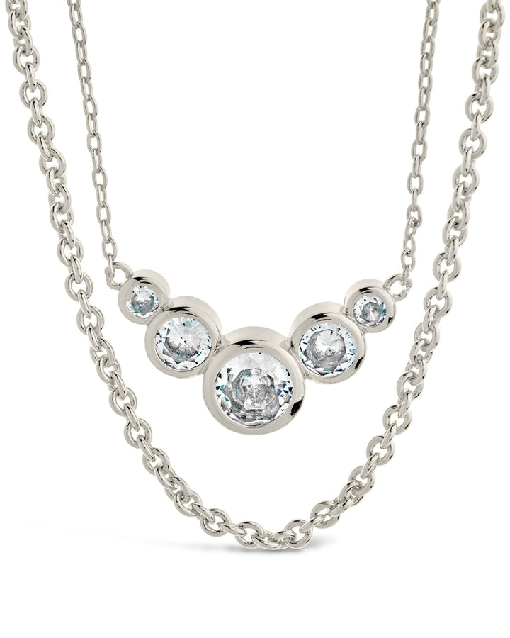 Eileen CZ Bezel Layered Chain Necklace