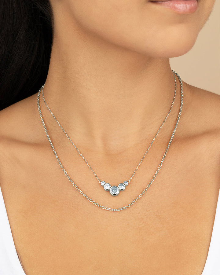 Eileen CZ Bezel Layered Chain Necklace