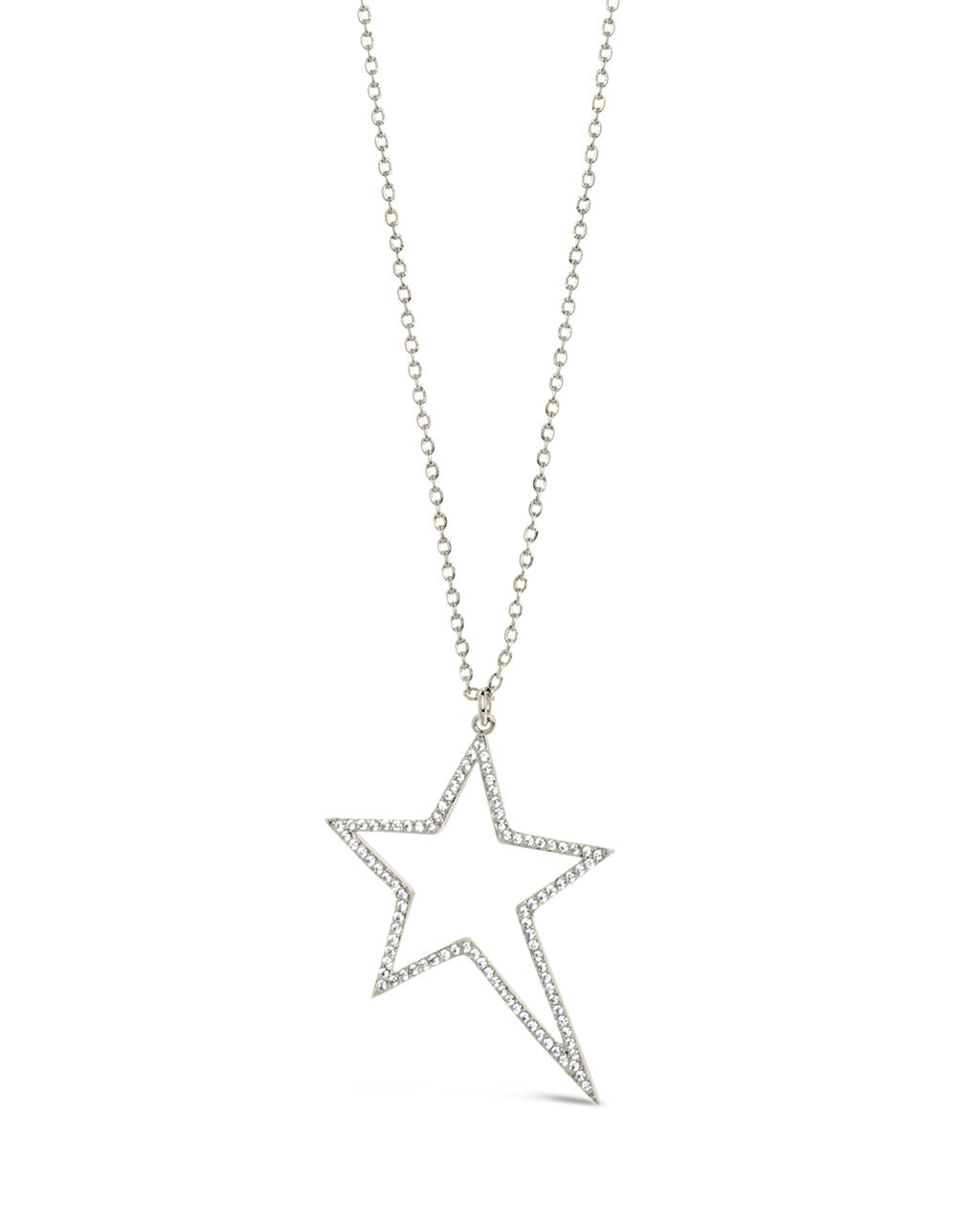 Statement CZ Star Outline Necklace