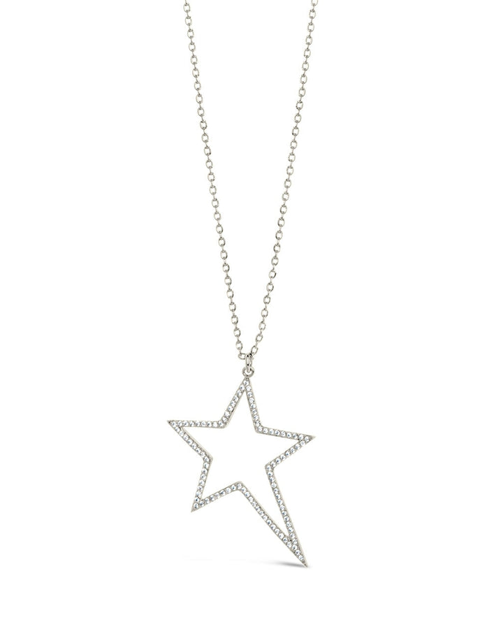 Statement CZ Star Outline Necklace