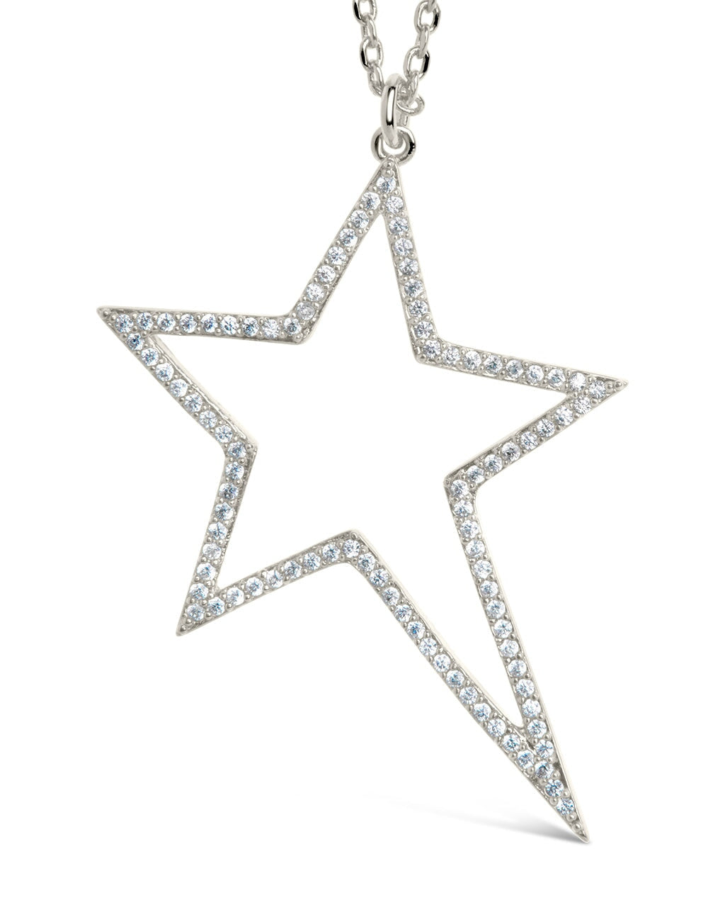 Statement CZ Star Outline Necklace