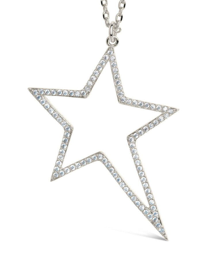 Statement CZ Star Outline Necklace