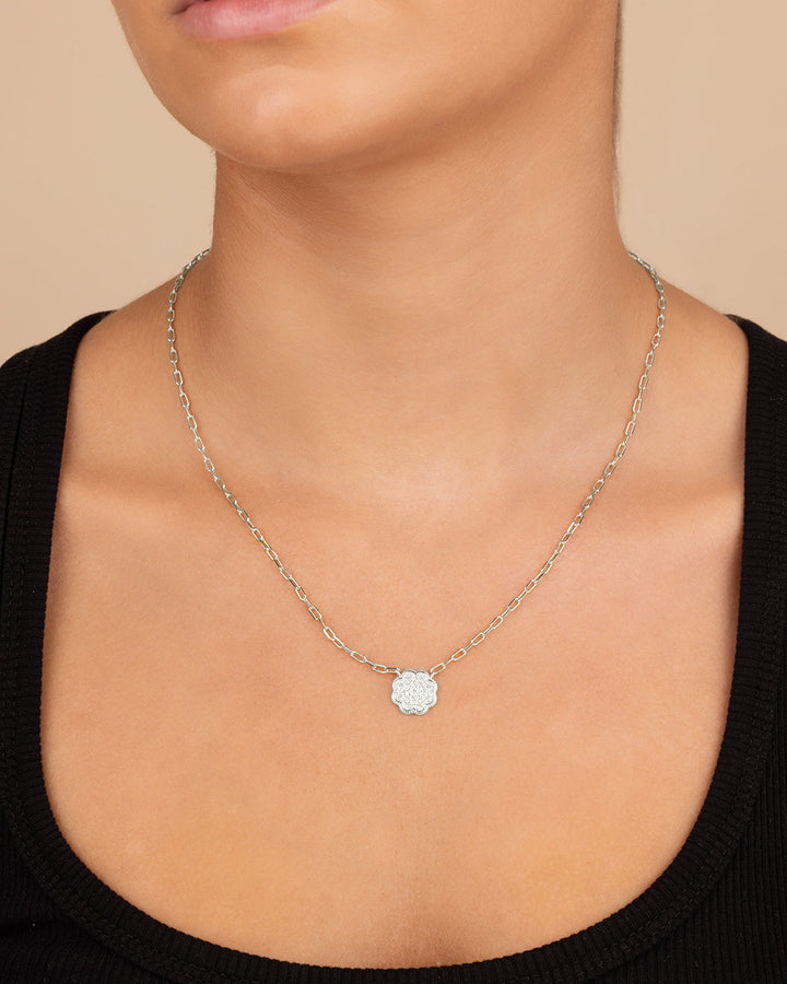 Raemy CZ Rose Petal Pendant Necklace