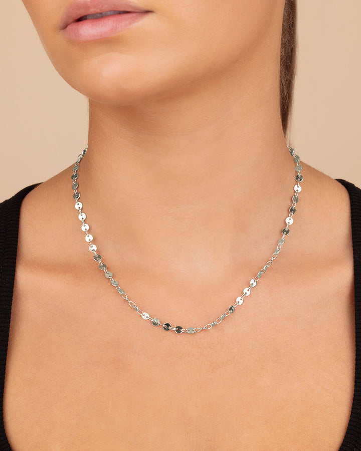 Mini Round Disk Chain Necklace
