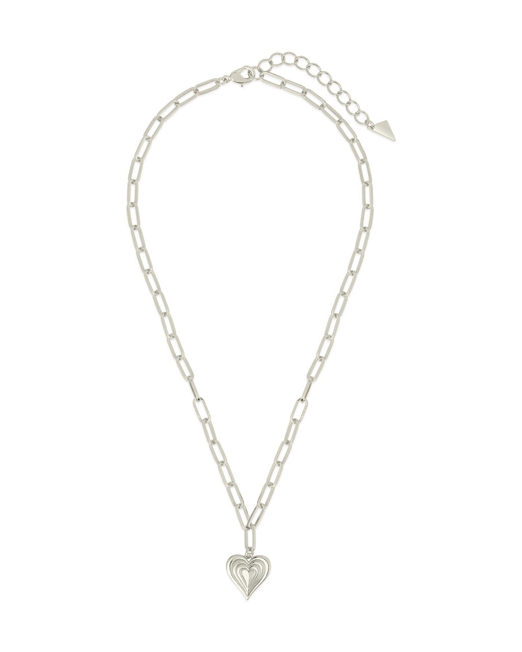 Paperclip Beating Heart Pendant Necklace