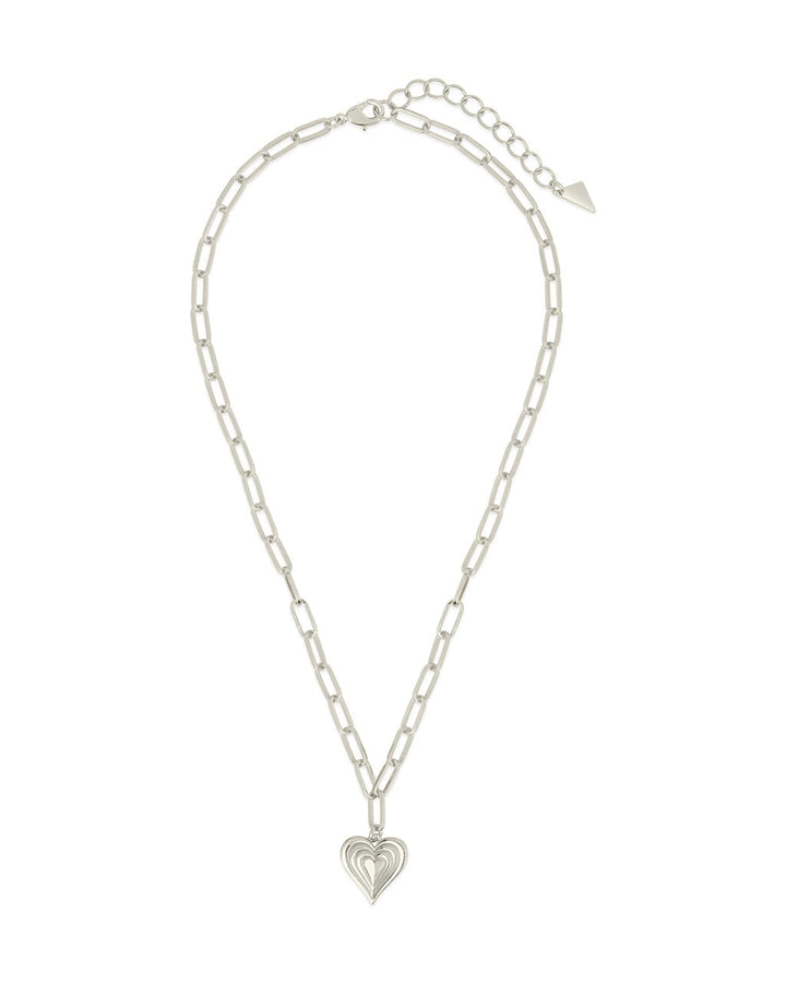 Paperclip Beating Heart Pendant Necklace