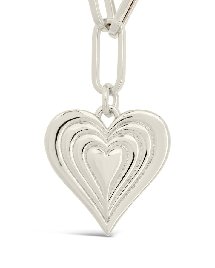 Paperclip Beating Heart Pendant Necklace