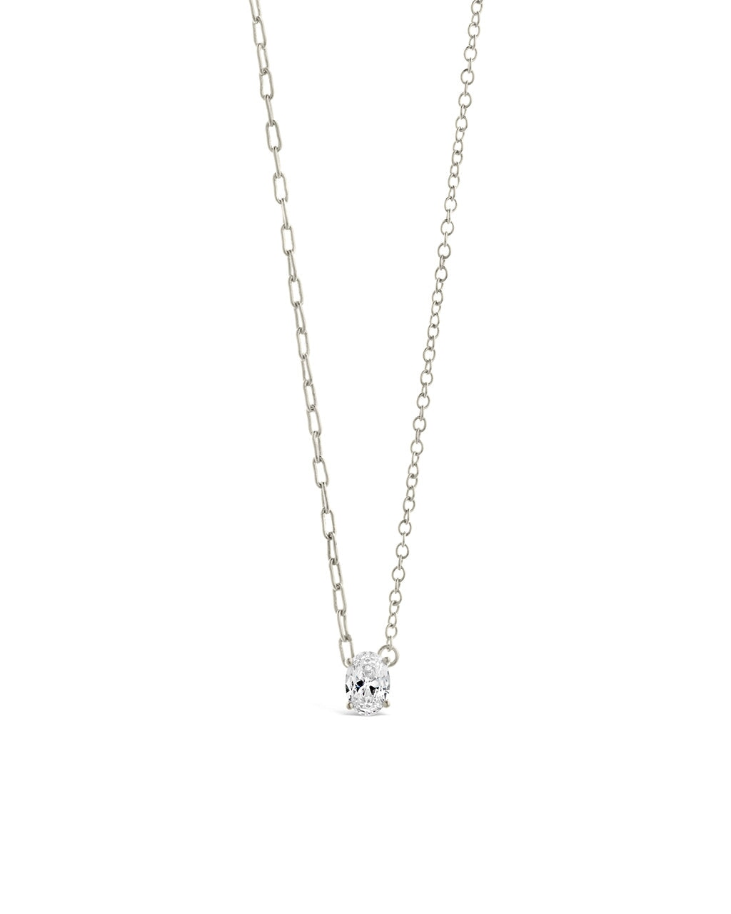 Sterling Silver Tracy CZ Teardrop Pendant Necklace