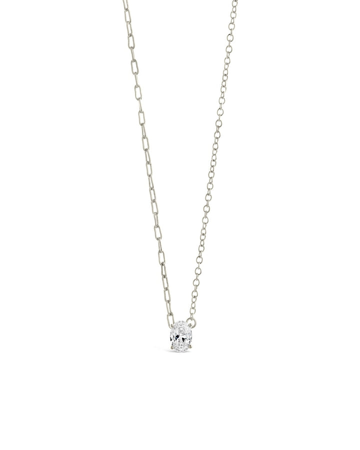 Sterling Silver Tracy CZ Teardrop Pendant Necklace