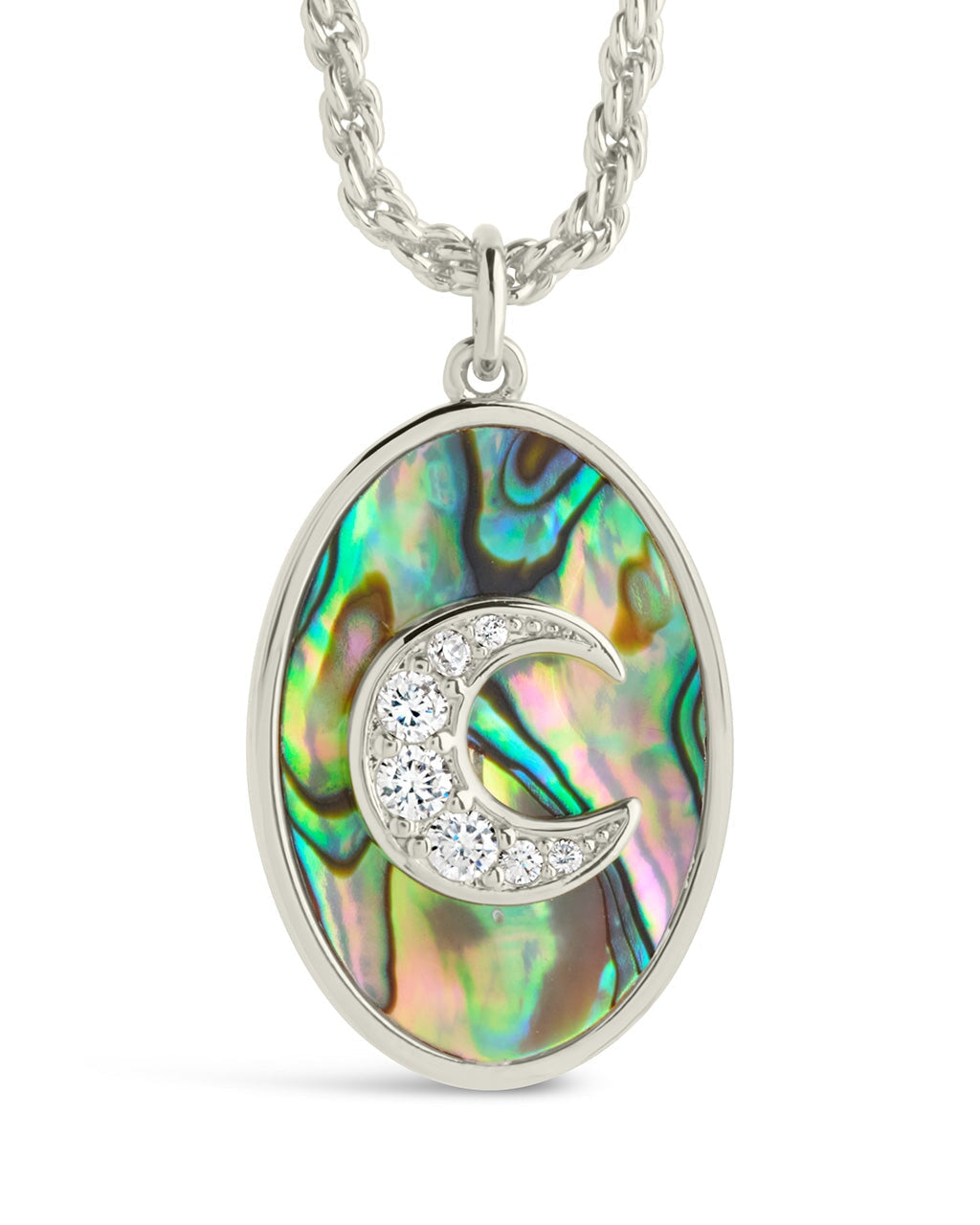 Carrie CZ & Abalone Night Sky Pendant Necklace