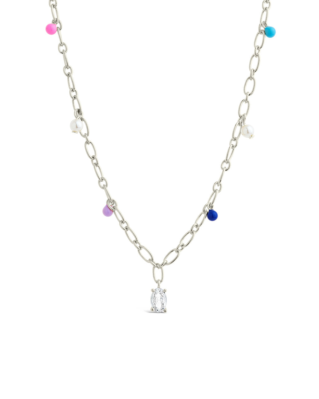 Ula CZ & Enamel Charm Necklace