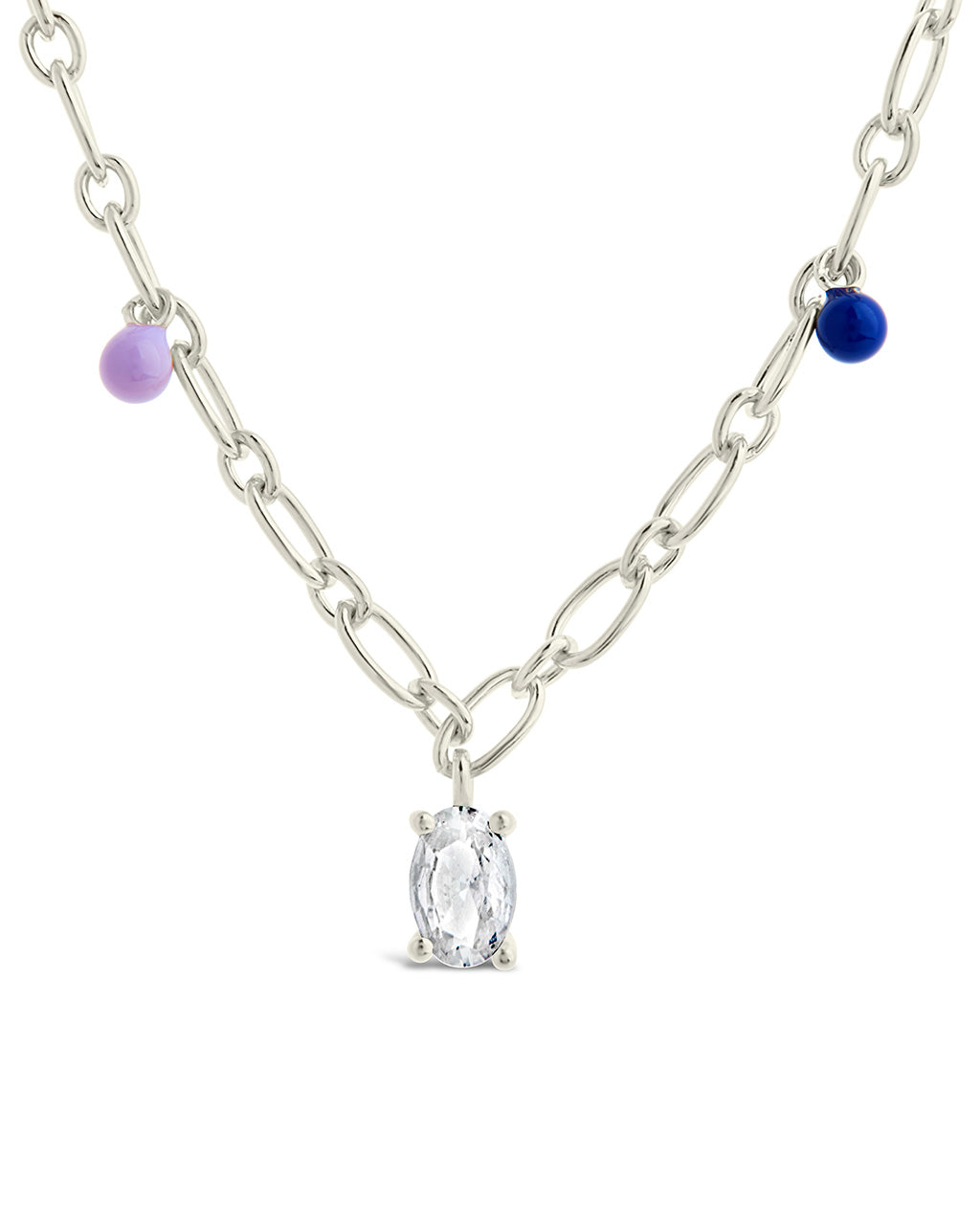 Ula CZ & Enamel Charm Necklace