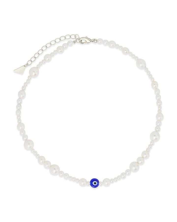 Sibyl Evil Eye & Pearl Choker Necklace
