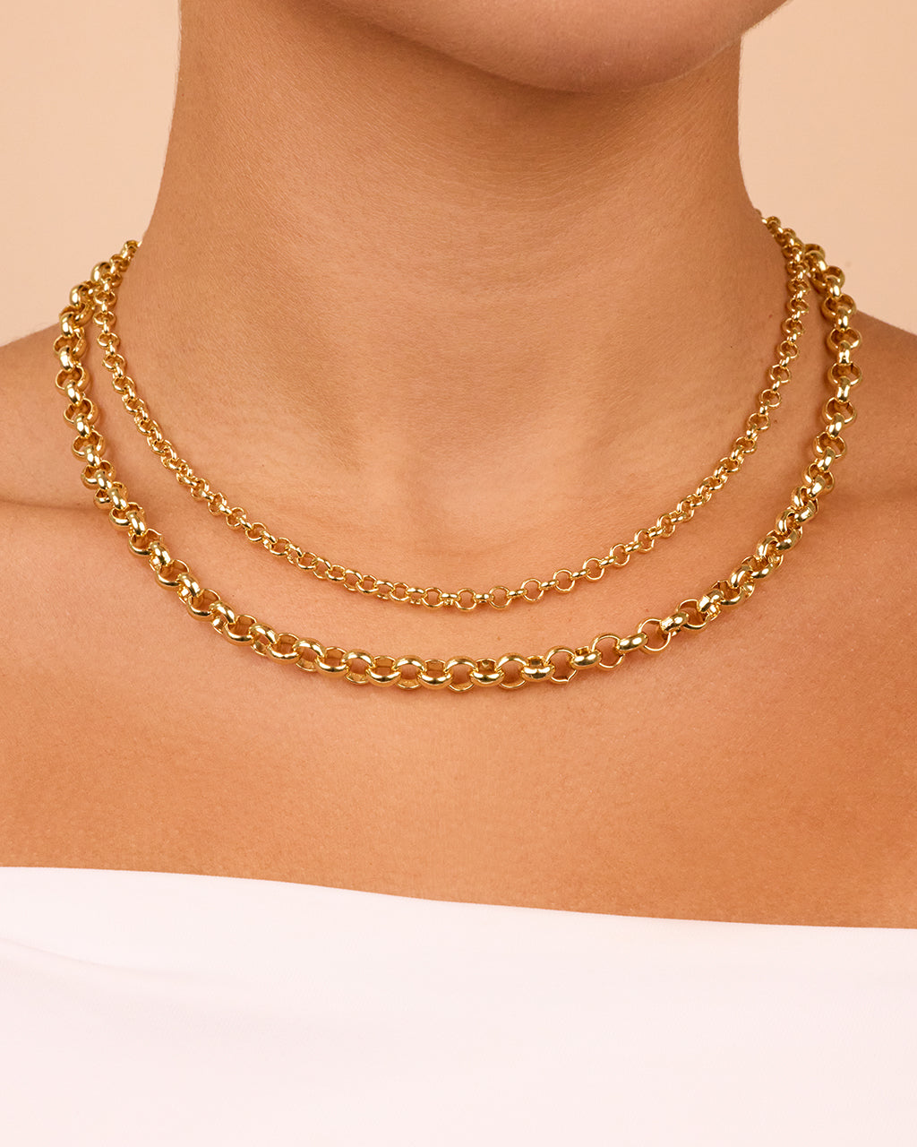 Bold Layered Rolo Chain Necklace