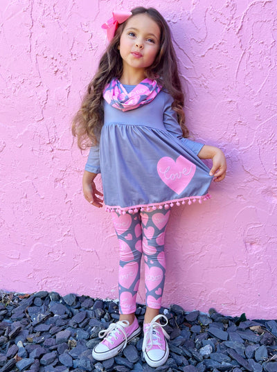 Big Heart Tunic, Scarf and Legging Set