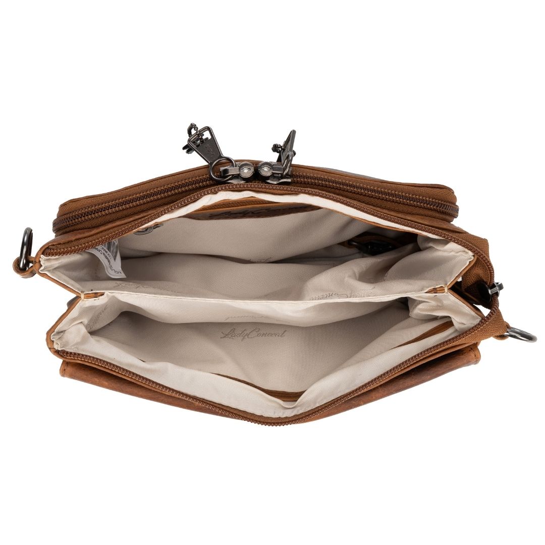 Concealed Carry Natasha Leather Crossbody by Lady Conceal
