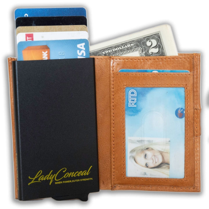 Nova RFID Compact Leather Wallet by Lady Conceal