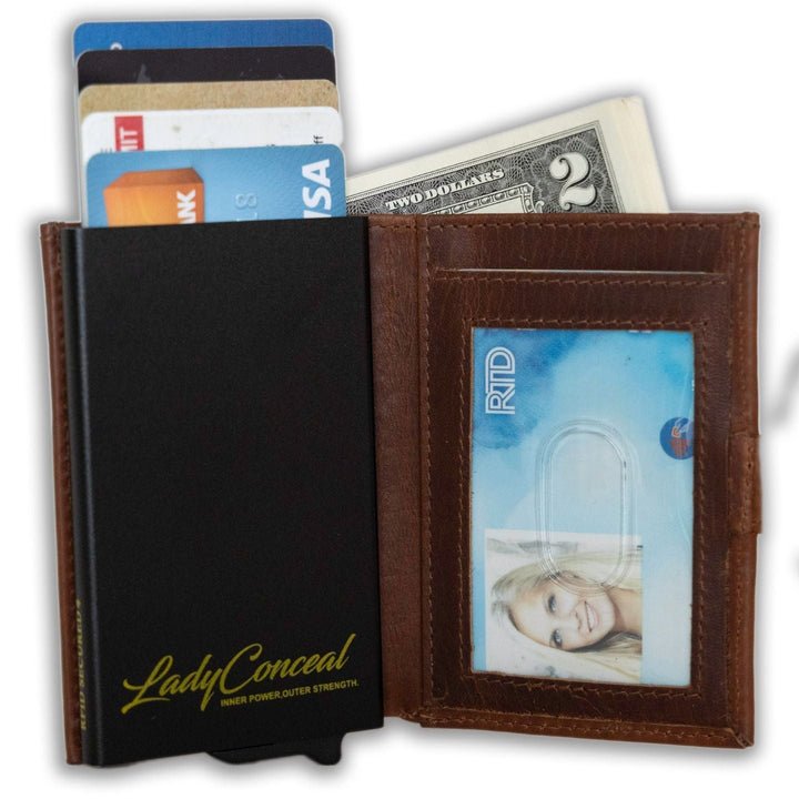 Nova RFID Compact Leather Wallet by Lady Conceal