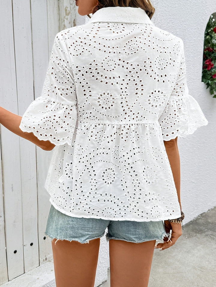 Ruffle Trim Blouse