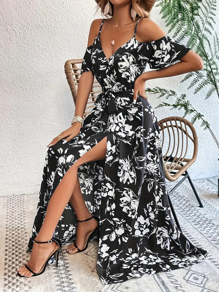 Floral Asymmetrical Maxi Dress